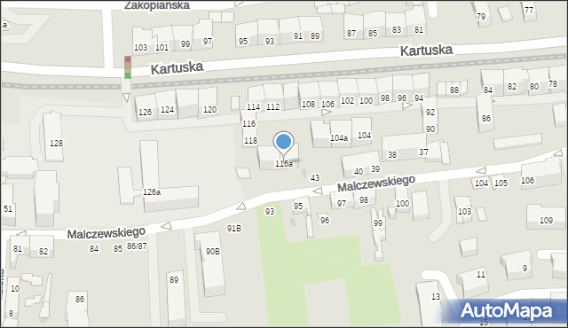 Gdańsk, Kartuska, 116a, mapa Gdańska