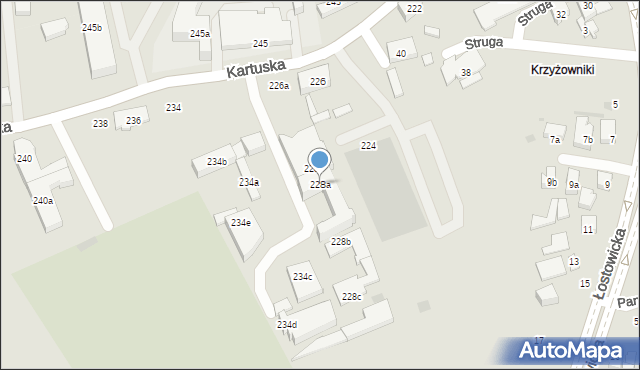 Gdańsk, Kartuska, 228a, mapa Gdańska