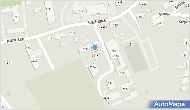 Gdańsk, Kartuska, 234a, mapa Gdańska