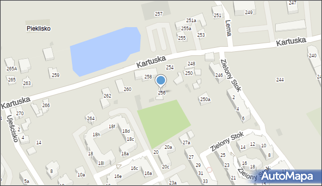 Gdańsk, Kartuska, 256, mapa Gdańska