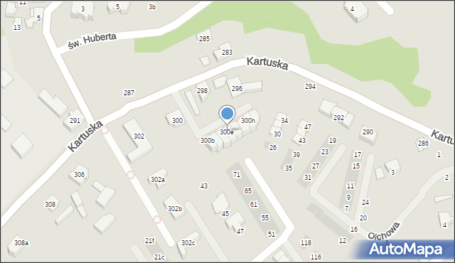 Gdańsk, Kartuska, 300e, mapa Gdańska