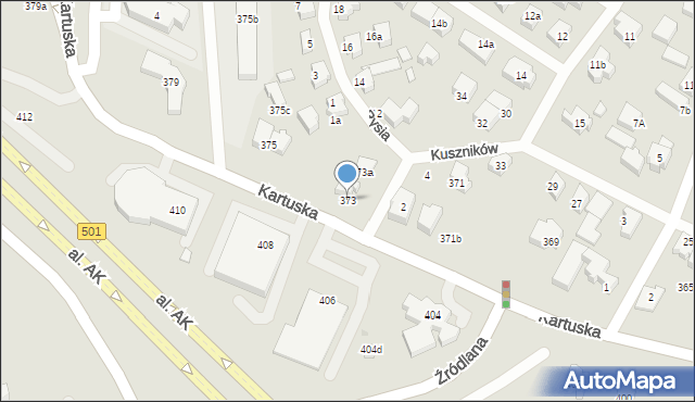 Gdańsk, Kartuska, 373, mapa Gdańska