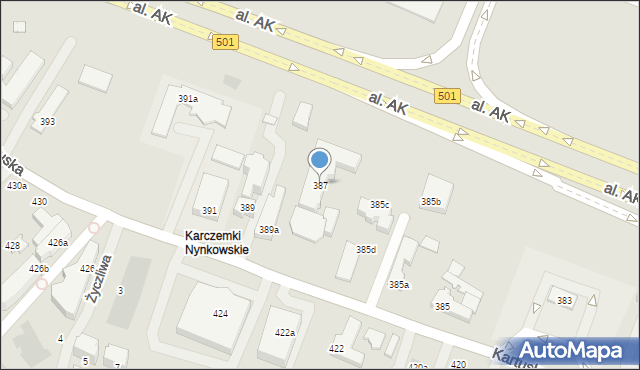 Gdańsk, Kartuska, 387, mapa Gdańska