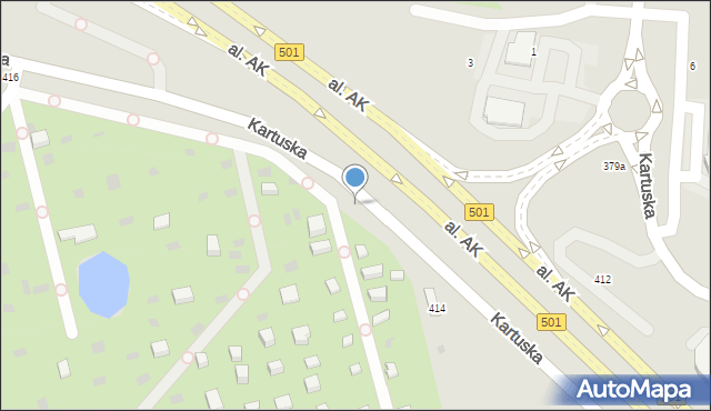 Gdańsk, Kartuska, 416, mapa Gdańska