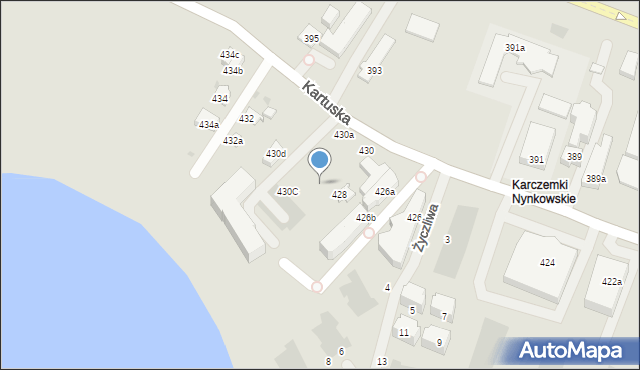 Gdańsk, Kartuska, 430, mapa Gdańska