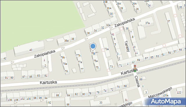 Gdańsk, Kartuska, 75b, mapa Gdańska