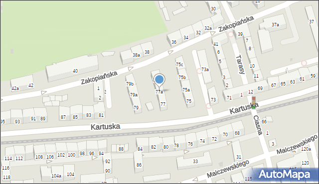 Gdańsk, Kartuska, 77a, mapa Gdańska