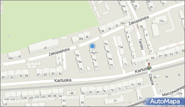 Gdańsk, Kartuska, 77b, mapa Gdańska