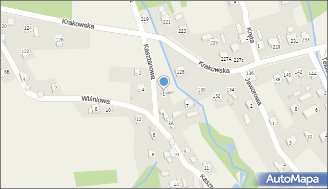 Gilowice, Kasztanowa, 1, mapa Gilowice