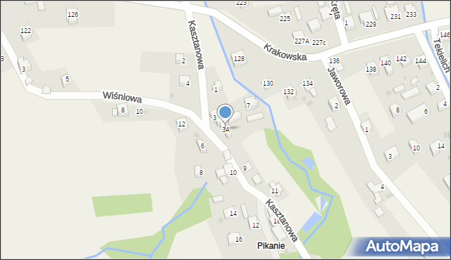 Gilowice, Kasztanowa, 3A, mapa Gilowice