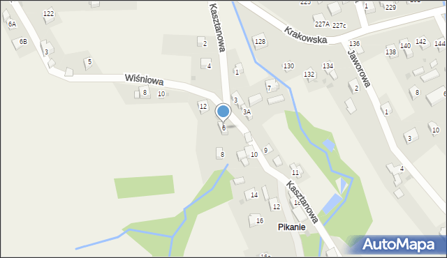 Gilowice, Kasztanowa, 6, mapa Gilowice