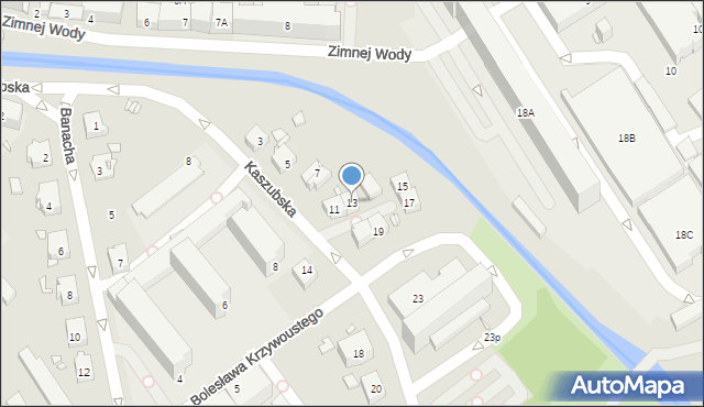 Gliwice, Kaszubska, 13, mapa Gliwic