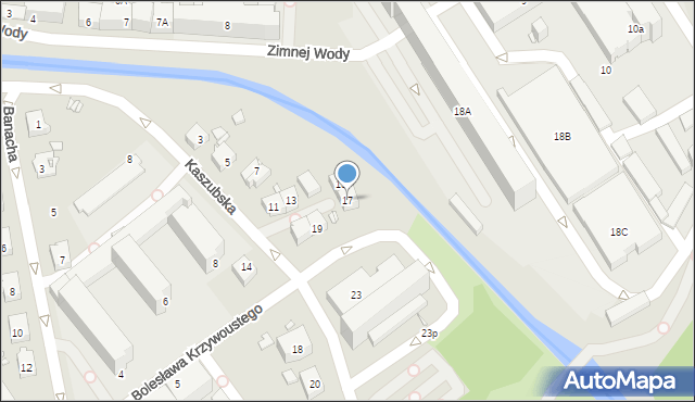 Gliwice, Kaszubska, 17, mapa Gliwic