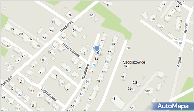 Gliwice, Kalinowa, 84, mapa Gliwic