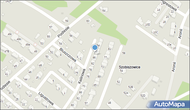 Gliwice, Kalinowa, 88, mapa Gliwic