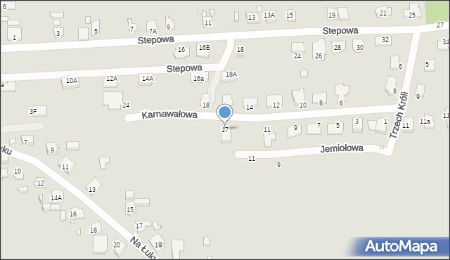 Gliwice, Karnawałowa, 17, mapa Gliwic