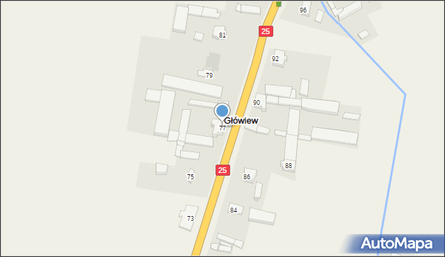 Główiew, Kaliska, 77, mapa Główiew