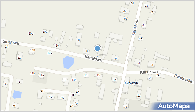 Główna, Kanałowa, 7, mapa Główna