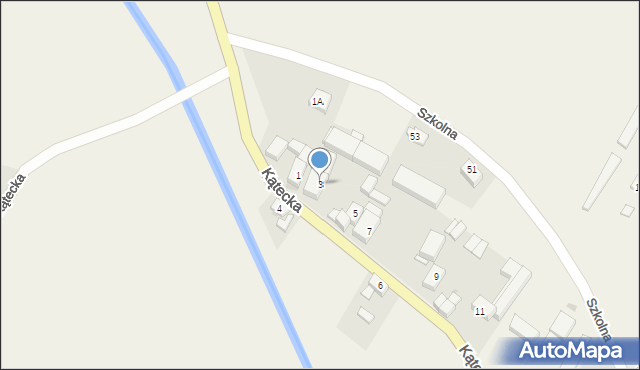 Gniechowice, Kątecka, 3, mapa Gniechowice