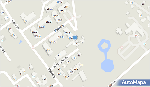 Gniezno, Kawiary, 27a, mapa Gniezna