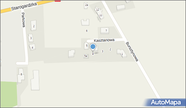 Gniszewo, Kasztanowa, 4, mapa Gniszewo