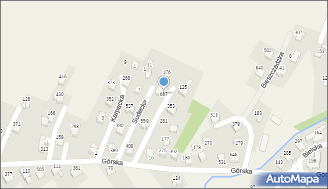 Godziszka, Karkonoska, 697, mapa Godziszka