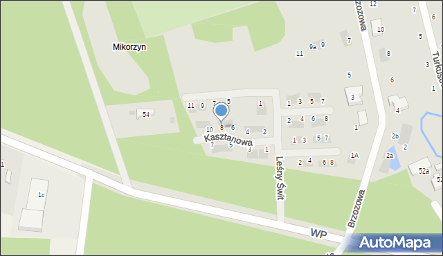 Goleniów, Kasztanowa, 8, mapa Goleniów