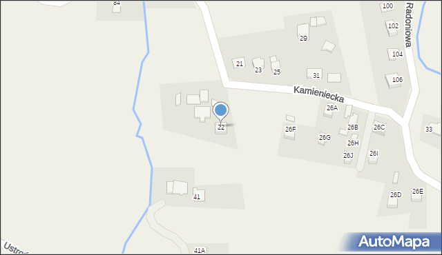 Goleszów, Kamieniecka, 22A, mapa Goleszów