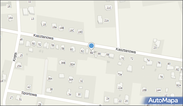 Góra, Kasztanowa, 64, mapa Góra