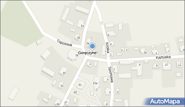 Goręczyno, Kartuska, 1, mapa Goręczyno