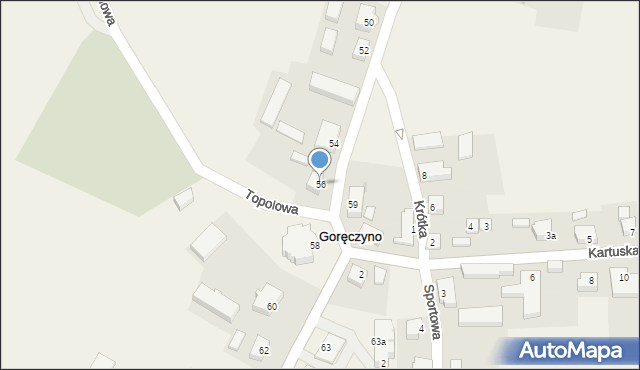 Goręczyno, Kasztelańska, 56, mapa Goręczyno