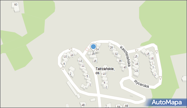 Gorzów Wielkopolski, Kasztelańska, 20, mapa Gorzów Wielkopolski