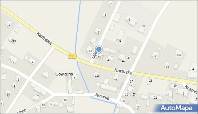 Gowidlino, Kartuska, 50a, mapa Gowidlino