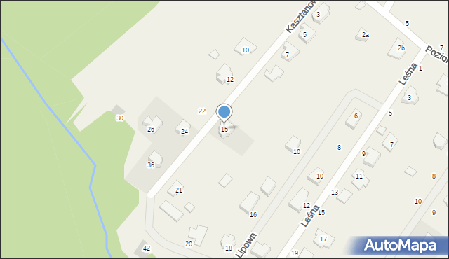 Grabno, Kasztanowa, 15, mapa Grabno