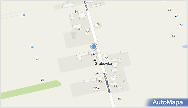 Grabówka, Kasztanowa, 42, mapa Grabówka