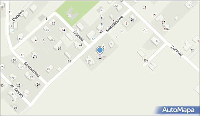 Groblice, Kasztanowa, 11, mapa Groblice