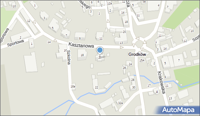 Grodków, Kasztanowa, 20, mapa Grodków