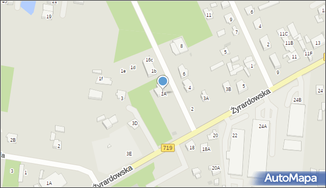 Grodzisk Mazowiecki, Kasztanowa, 1A, mapa Grodzisk Mazowiecki