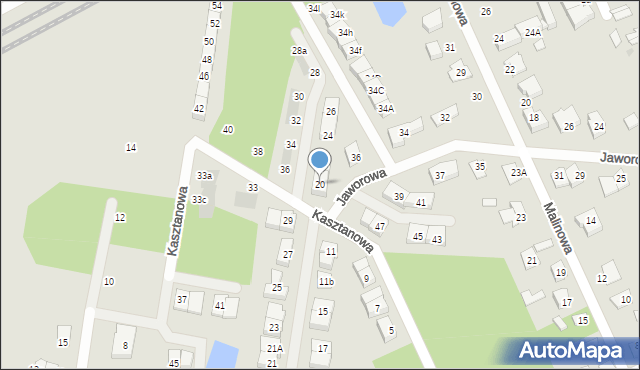 Grodzisk Mazowiecki, Kasztanowa, 20, mapa Grodzisk Mazowiecki