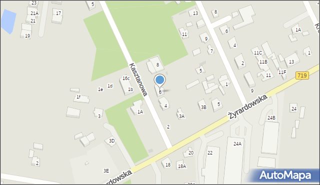 Grodzisk Mazowiecki, Kasztanowa, 6, mapa Grodzisk Mazowiecki