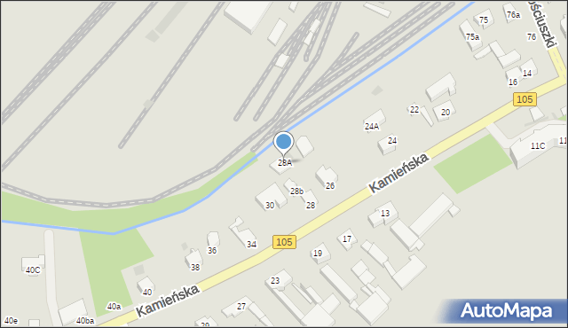 Gryfice, Kamieńska, 28A, mapa Gryfice