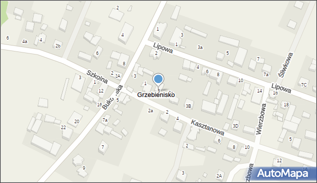 Grzebienisko, Kasztanowa, 3, mapa Grzebienisko