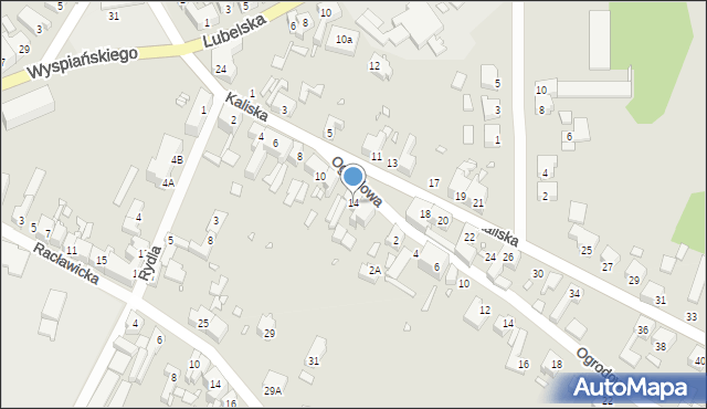 Gubin, Kaliska, 14, mapa Gubin