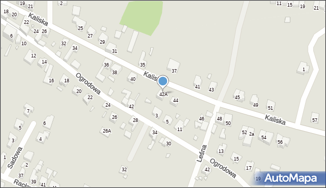 Gubin, Kaliska, 42A, mapa Gubin