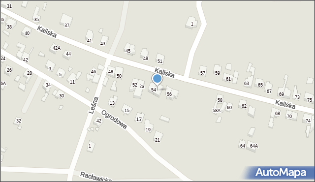 Gubin, Kaliska, 54a, mapa Gubin