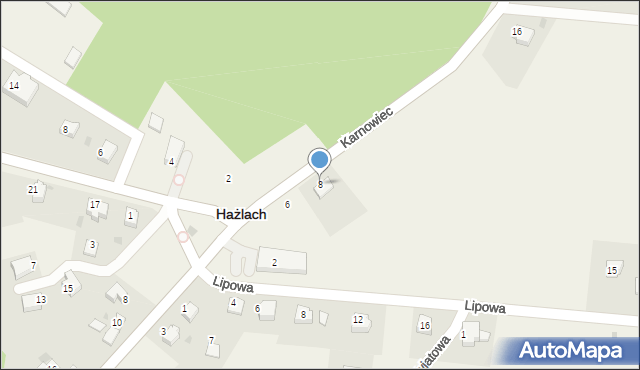 Hażlach, Karnowiec, 8, mapa Hażlach