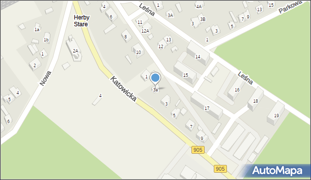 Herby, Katowicka, 3a, mapa Herby
