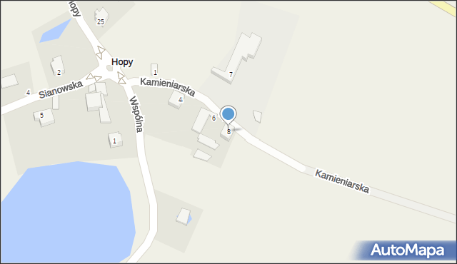 Hopy, Kamieniarska, 8, mapa Hopy