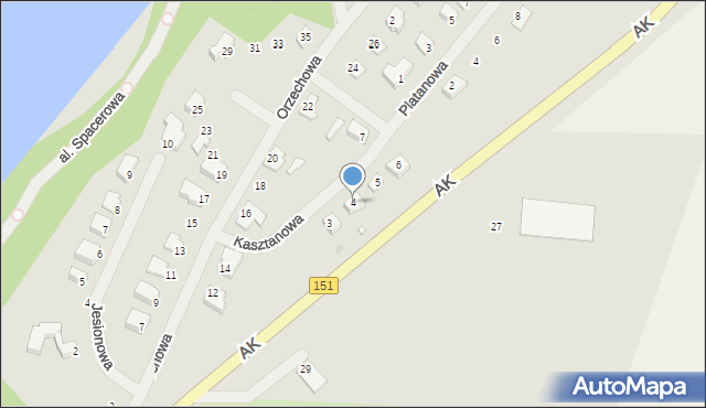 Ińsko, Kasztanowa, 4, mapa Ińsko