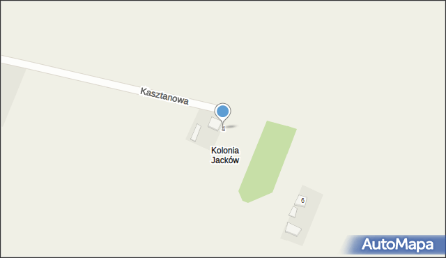 Jacków, Kasztanowa, 4, mapa Jacków